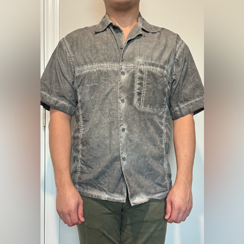Zara Men's Washed Gray Button Down Shirt